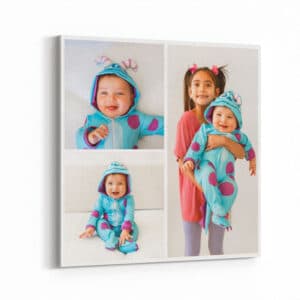 3 Photo Collage Square Canvas