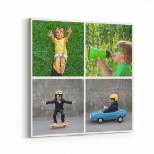 4 Photo Collage Square Canvas
