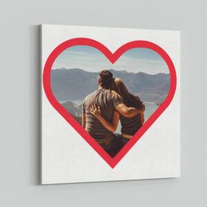 Red Heart Single Photo Square Canvas